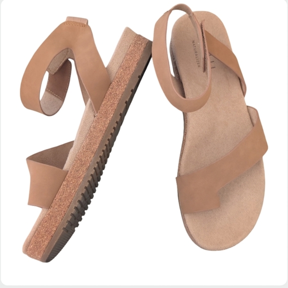 Natural SOUL Divina Cork Footbed Sandals Ankle Strap Nude 8.5 M Comfort - Picture 3 of 9